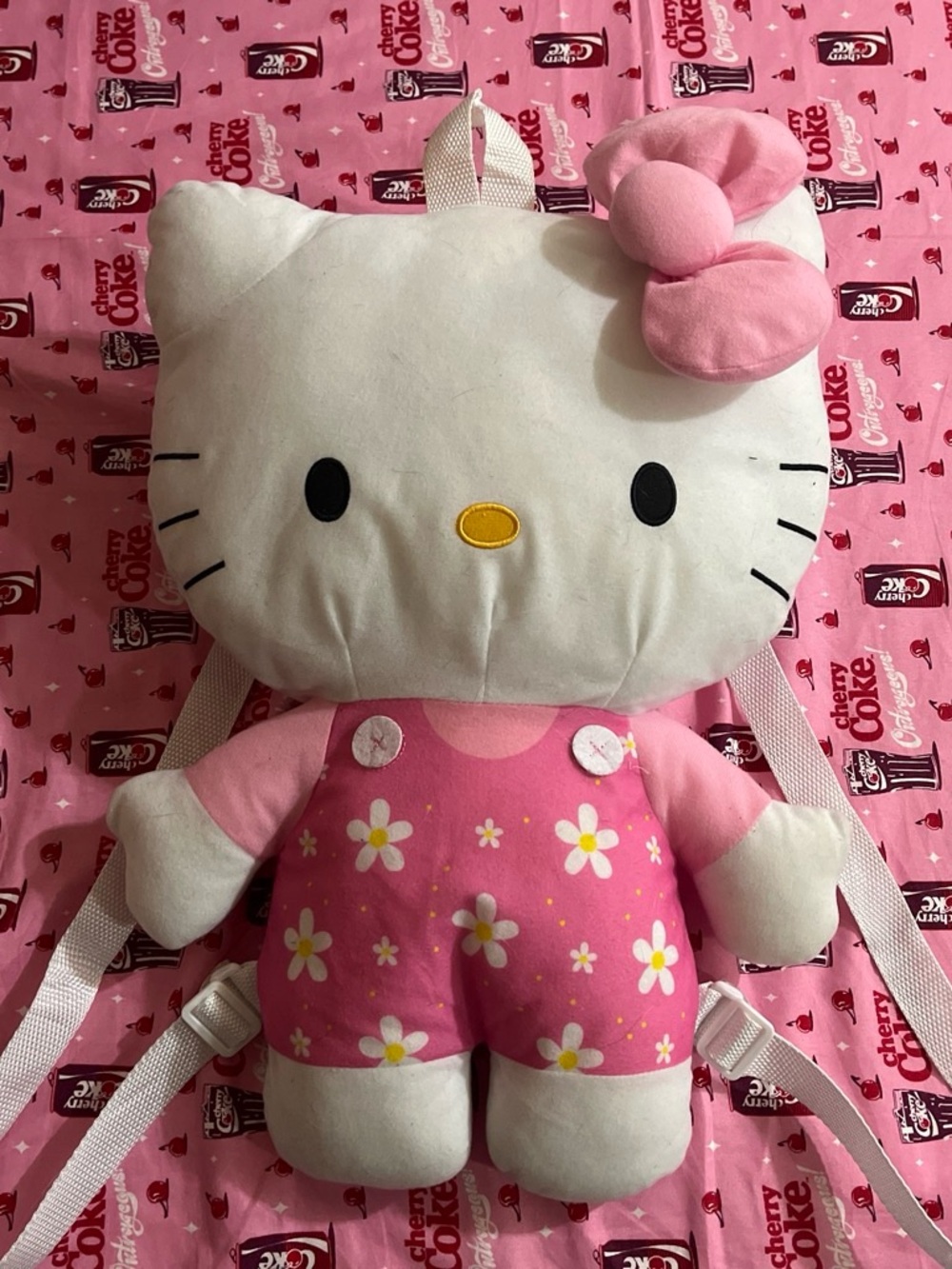 Hello Kitty Pink Floral Plush Backpack
